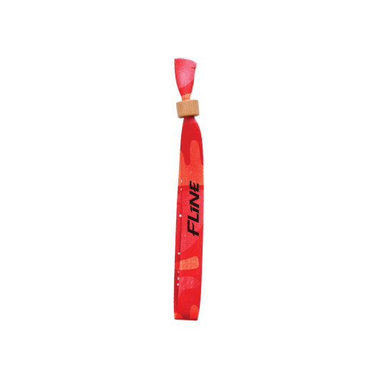 RPET Fabric Wristbands with Bamboo Toggle Red